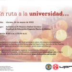 Promoción de la actividad En ruta a la Universidad del día 24 de marzo de 2023