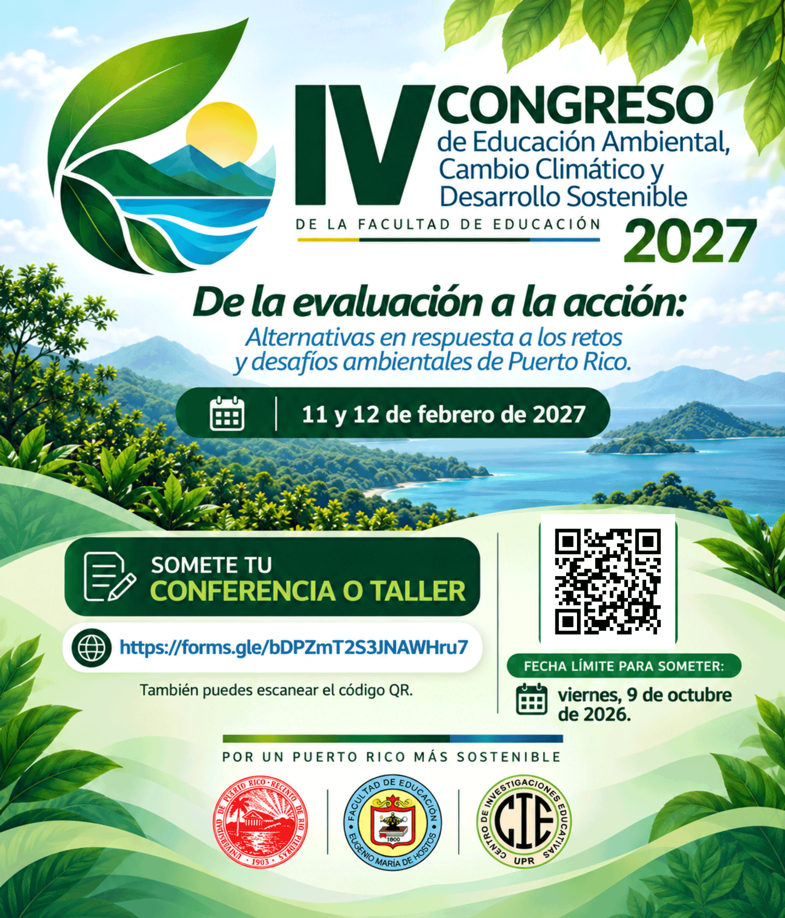 Convocatoria a soometer propuestas al 4to Congreso de Educación Ambiental