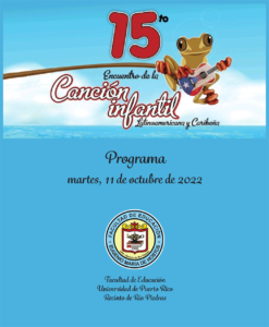 Portada del Programa 15to Encuentro de la Canción Infantil Latinoamericana y Caribeña