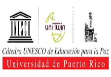 Logo de la Cátedra UNESCO de Educación para La Paz. Oprima sobre el logro para información sobre el proyecto.